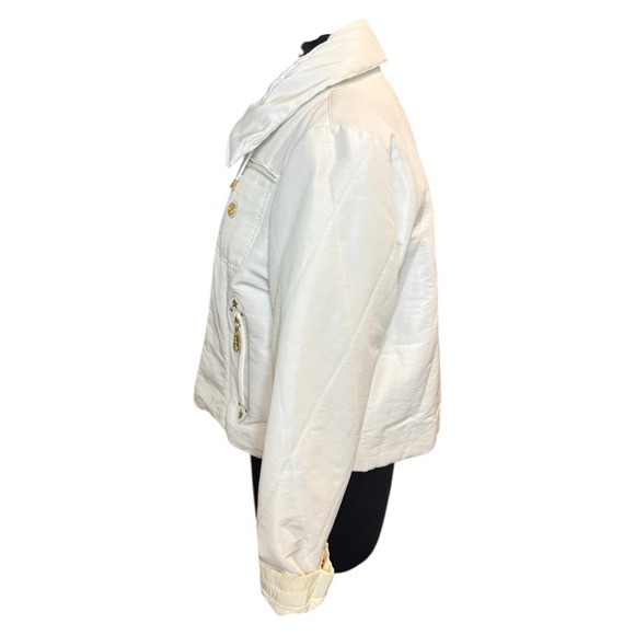 Piero Guidi Magic Circus Italian Designer White Quilted Winter Jacket Size L - Picture 6 of 16